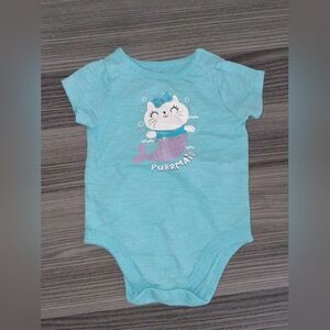 Garanimals Baby Girl's 0-3m One Piece Bodysuit Mermaid Cat Onesie